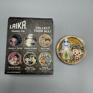 Laika Chibi Characters Blind Enamel Pin Hot Topic Exclusive FISH & EGGS